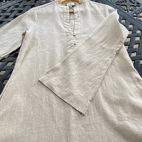 Tuckernuck Natural Linen Tatum Dress Tunic - POCKETS! Bell Sleeves - Picture 11 of 16